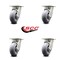 Service Caster 5 Inch Kingpinless Thermoplastic Rubber Wheel Swivel Top Plate Caster, 4PK SCC-KP30S520-TPRRD-4 - alternate 4